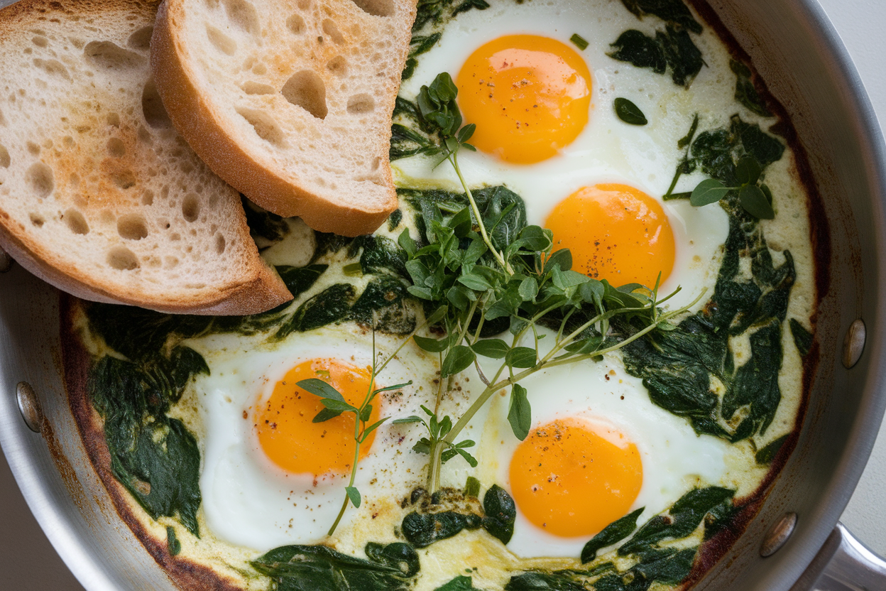 Green Shakshuka with Spinach and Herbs