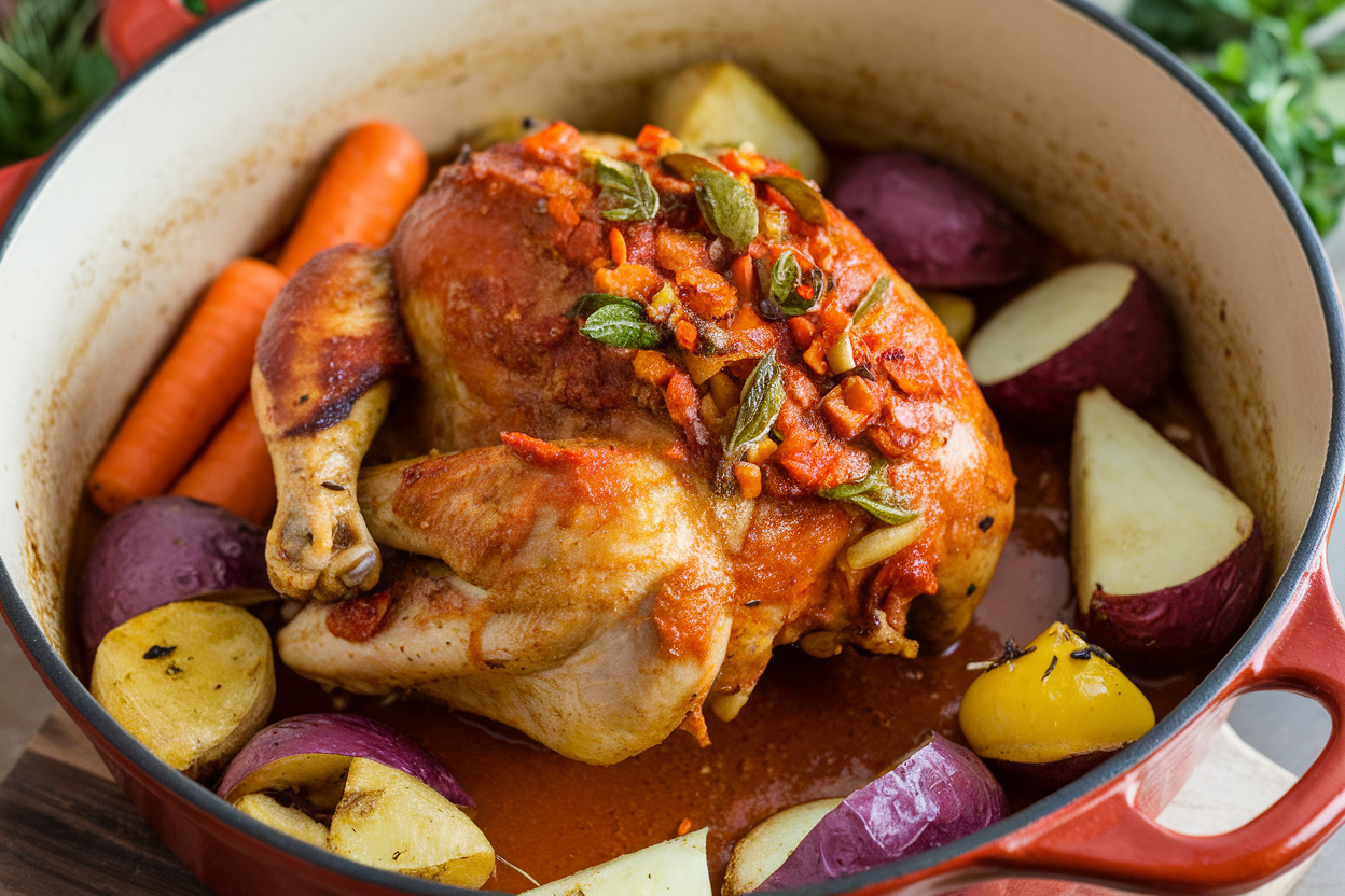 One-Pot Harissa Chicken with Roasted Vegetables