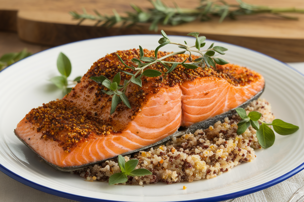 Baked Sumac-Spiced Salmon with Herb Quinoa