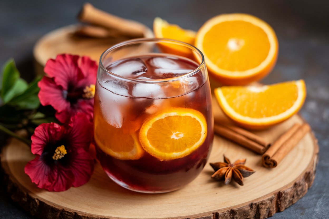 Spiced Hibiscus Iced Tea with Citrus Twist