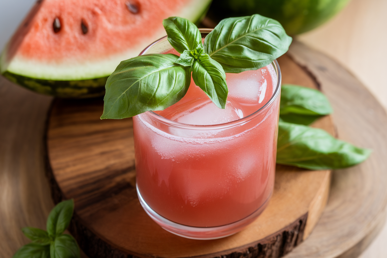 Zesty Watermelon and Basil Cooler