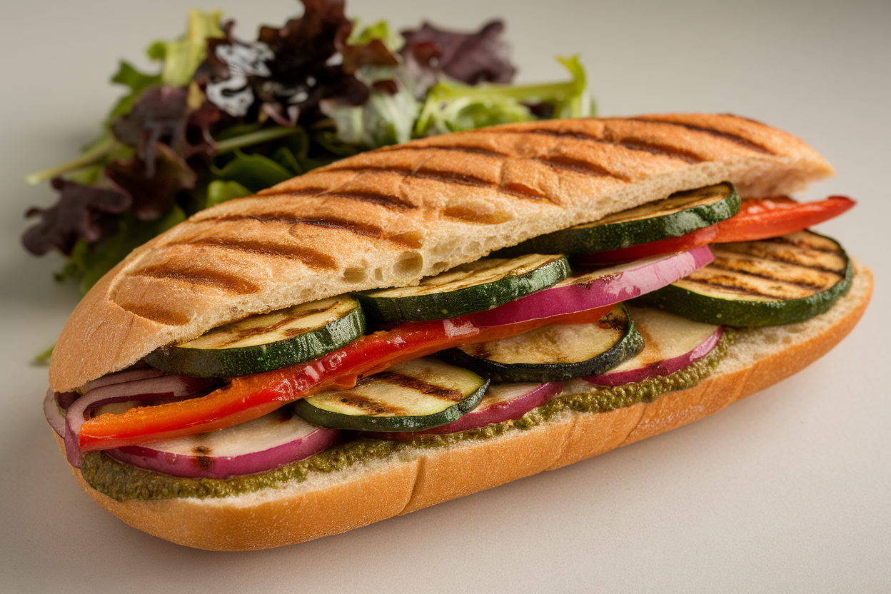 Grilled Veggie Panini with Pesto